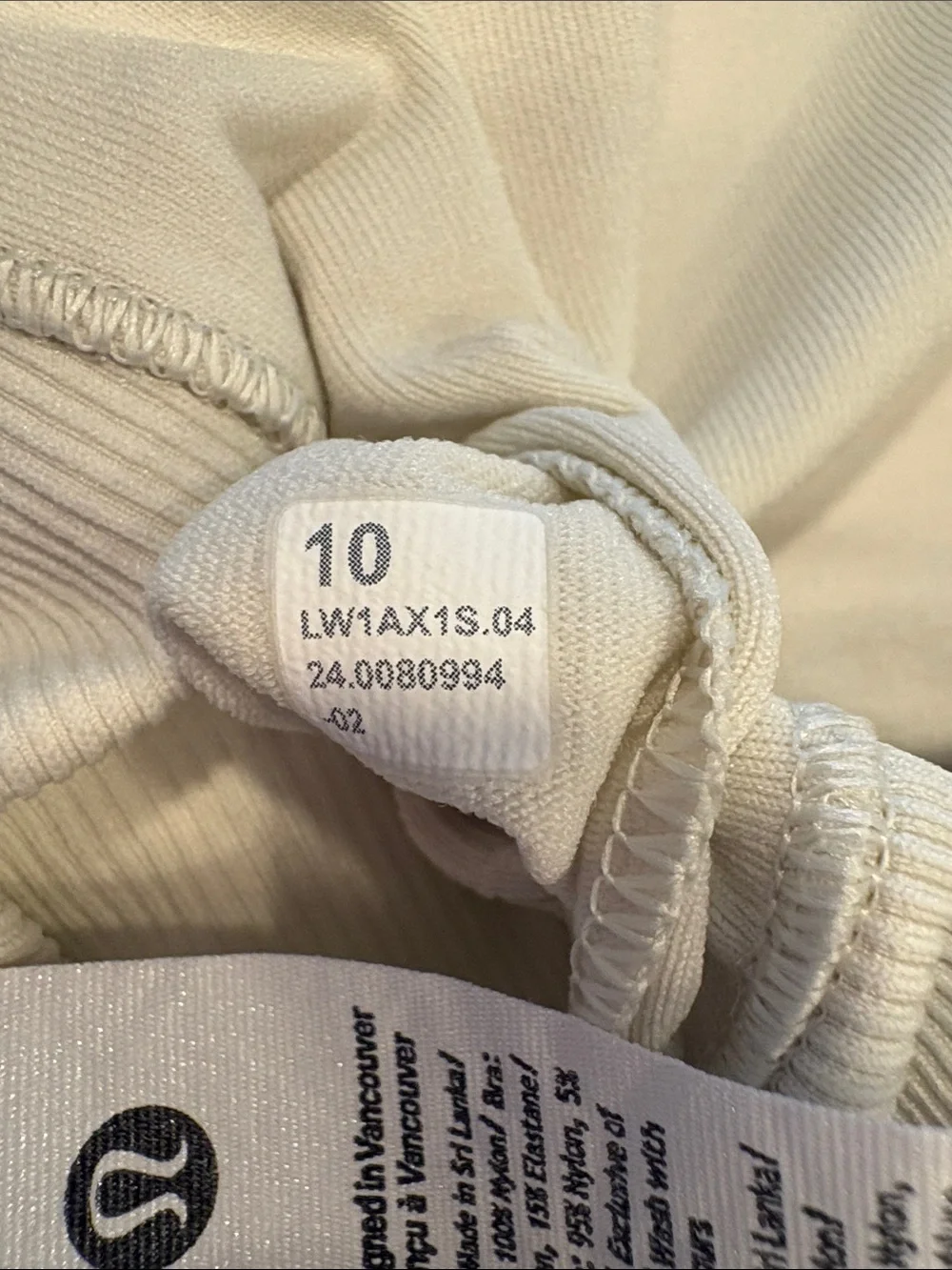 Lululemon Ebb to Street Tank Top ~ 10 ~ Ivory